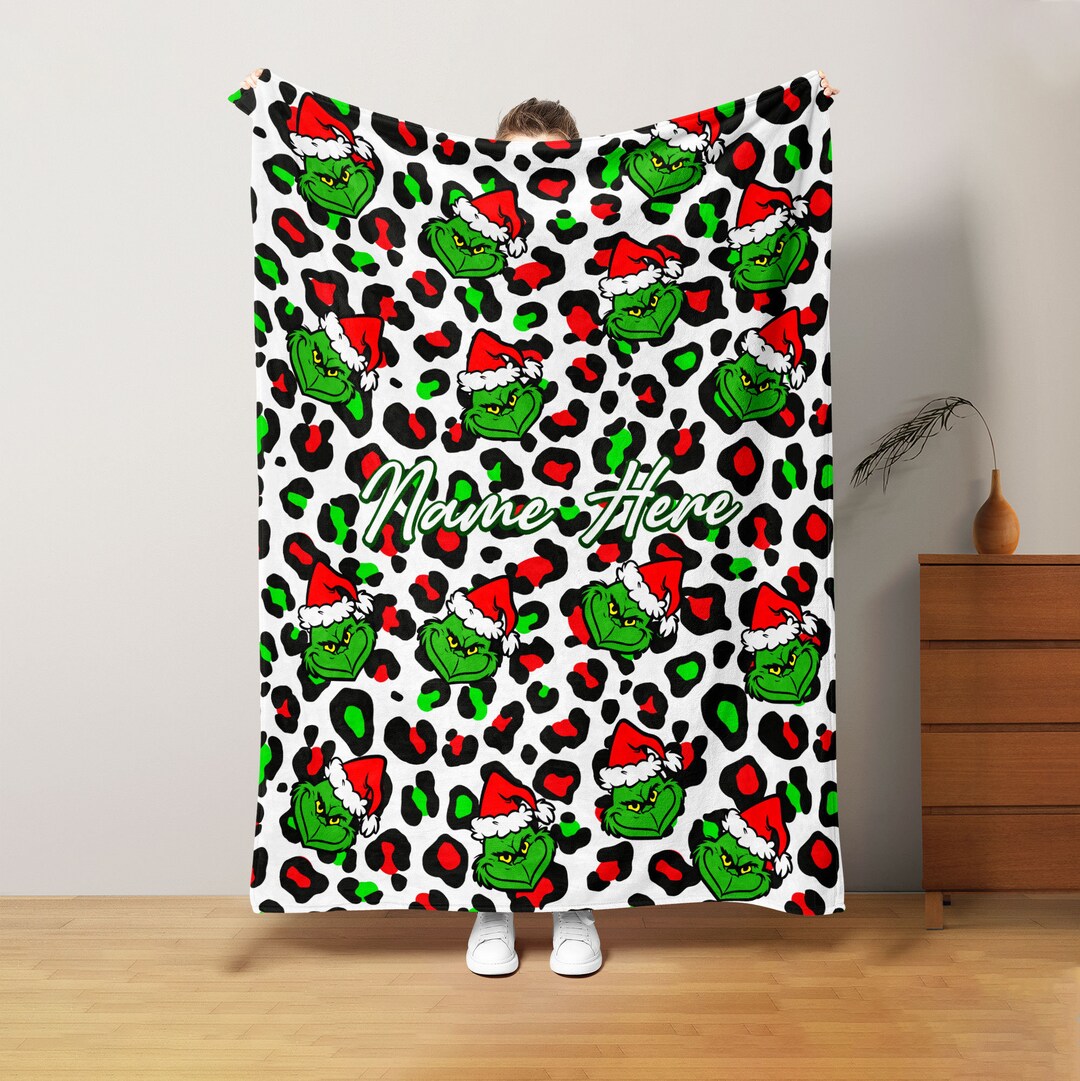Personalized Grinch Blanket Custom Grinch Christmas Soft Cozy Etsy