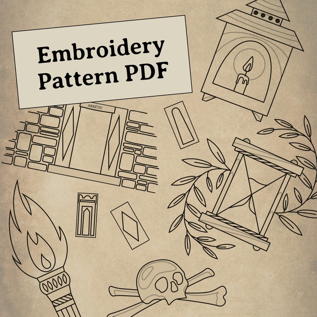 Paris Catacombs Embroidery Patterns: Mourning Motifs (PDF Download) - Etsy