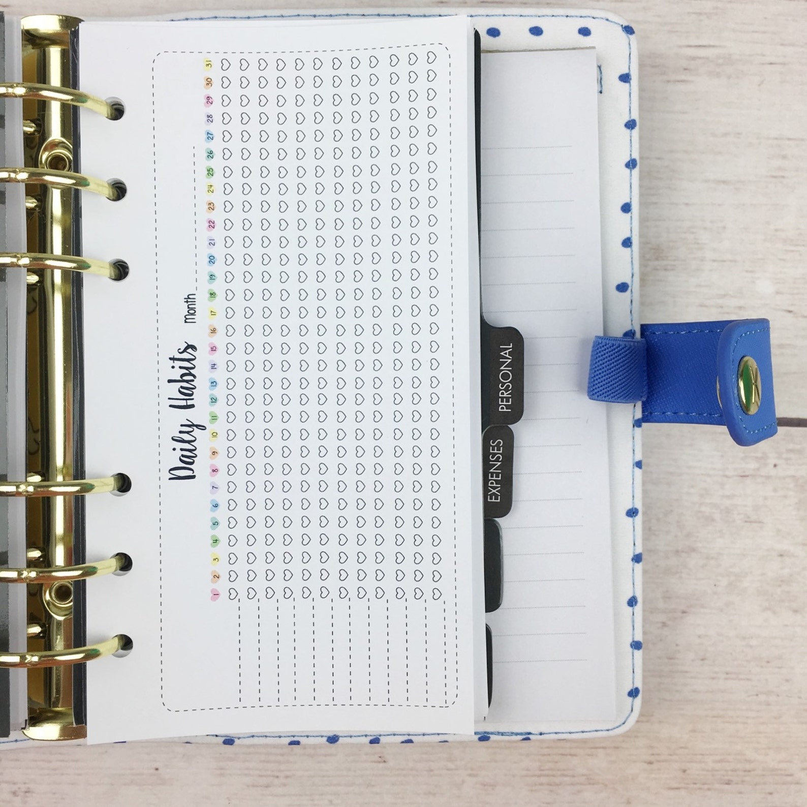 PERSONAL SIZE Planner Insert Daily Habits Etsy Personal size planner insert daily habits etsy