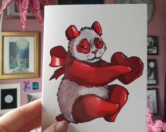 Valentines Panda - Blank Valentine Card