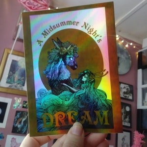 A Midsummer Night's Dream - Vintage-Style Rainbow Holographic Sticker, Version 2