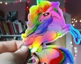 Rainbow Unicorn Holographic Sticker