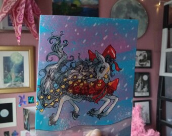 Magic Valentines Pony - Folded Blank Greeting Card For Your Sweetheart or Loved One