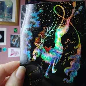 Flight of the Wolf King - Gorgeous Rainbow Holographic Sticker