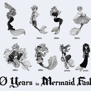 110 Years in Mermaid Fashion - Poster Art Print
