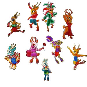 Adorable Christmas Reindeer Sticker Sheet
