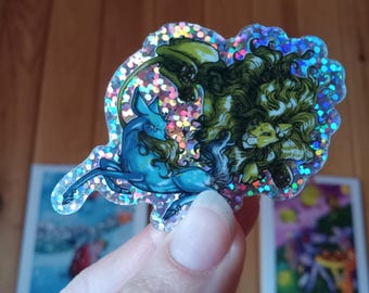 Artemis and Apollo - Deer and Lion Sticker