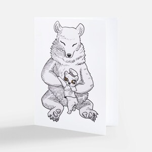 Grizzly and Cub – Cartão comemorativo para Dia das Mães, Dia dos Pais, aniversários, feriados, chás de bebê e ocasiões especiais