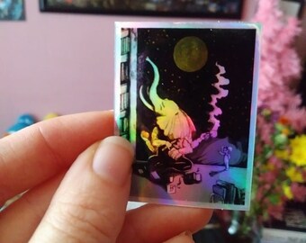 Beautiful Rainbow Library God Holographic Sticker