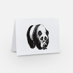 Panda Mutter und Jungtier - Grußkarte für Muttertag, Geburtstage, Feiertage, Babypartys und besondere Anlässe