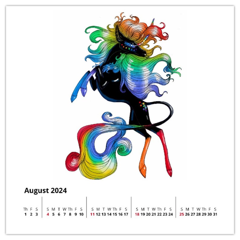 2024 Unicorn Desk Calendar Etsy