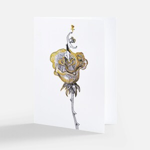 Rose Ballerina - Tarjeta de felicitación para cumpleaños, aniversarios, días festivos y ocasiones especiales