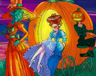 Spooky Cinderella - Halloween Art Print