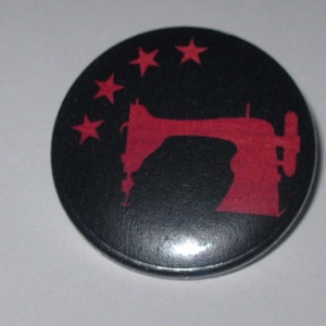 Vintage Sewing Machine - 1.25&quot; or 1.5&quot; - Pinback Button - Magnet - Keychain