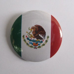 Mexican Flag - 1.25&quot; or 1.5&quot; - Pinback Button - Magnet - Keychain