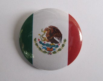 Mexican Flag - 1.25" or 1.5" - Pinback Button - Magnet - Keychain