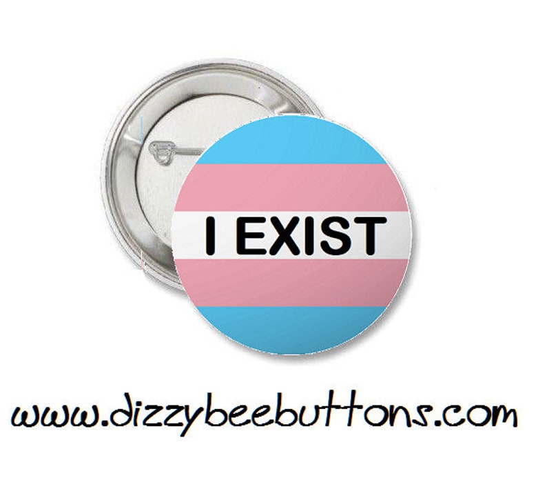 Transgender Pride Pinback Button Magnet Keychain LGBTQIA Lesbian Gay Bisexual Transgender Queer Ace Gay Pride image 1