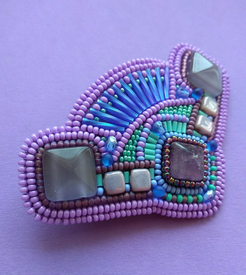 Hair Barrette Beaded Purple Hair Accessories Hair Clip Beadwork Ultra