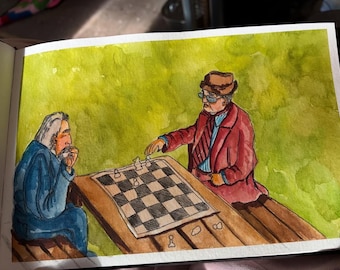 Old Friends watercolor