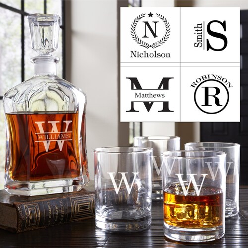 Whiskey Decanter Set With Glasses / Personalized Decanter / Etsy