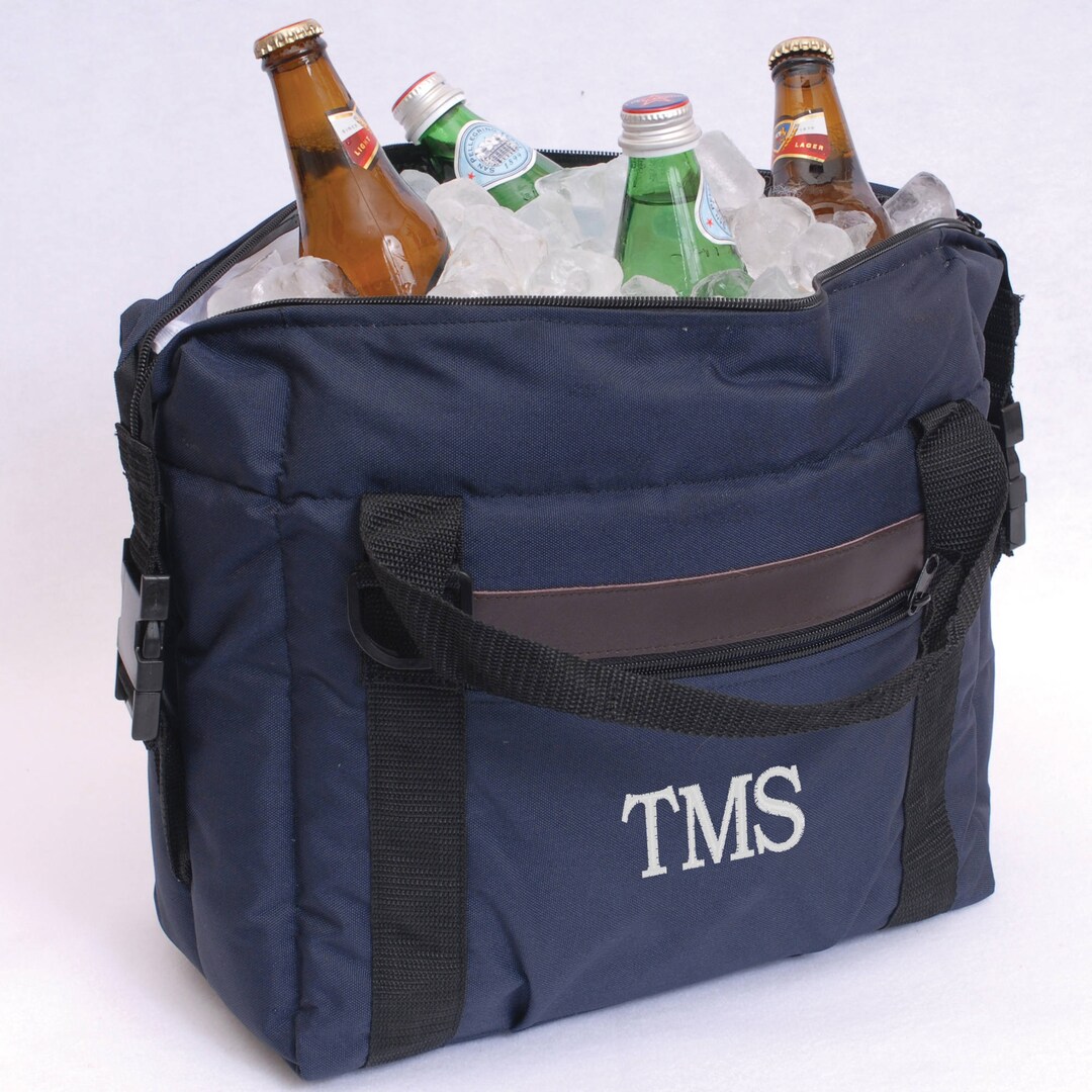 Insulated Navy Cooler Bag Personalized Beer Cooler Tote Etsy