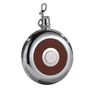Floto Italian Leather Flask Handmade with 18-8 Food Grade Stainless Steel and Hand Stained Calfskin