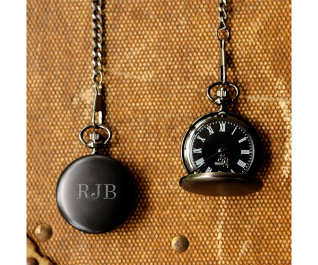 Engraved Pocket Watch Oilrubbed Bronze Finish Carrying Watch