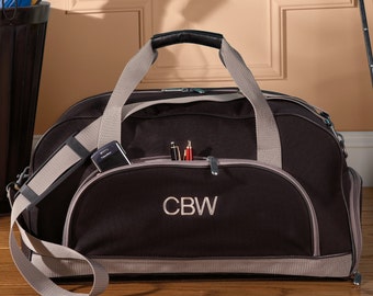 Travel Duffle w/ Shoe Storage | Personalized Men's Duffle Bag | Groomsman's Weekender Duffle Bag | Gym Bags for Men | Free Personalization