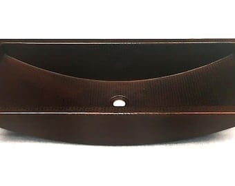 BASQUIAT - Trog Unterbau oder Drop-In Kupfer Waschbecken mit 1,0 "flachen Rand - 30 x 14 x 6 "- Dicke 16