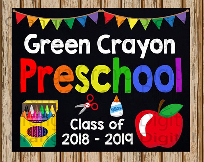 PERSONALIZED School Digital Sign Class of sign School Photography Prop Teacher Chalkboard sign Digital Classroom Sign 8 x 10 image