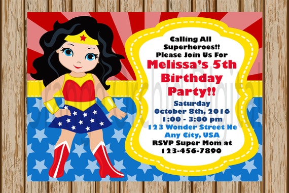 Wonder Woman Anniversaire Invitations Wonder Femme Fete Etsy Wonder Woman Anniversaire Invitations Wonder Femme Fete Etsy