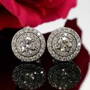 Halo Diamond Stud Earrings .60 CTW – Bardys Estate Jewelry