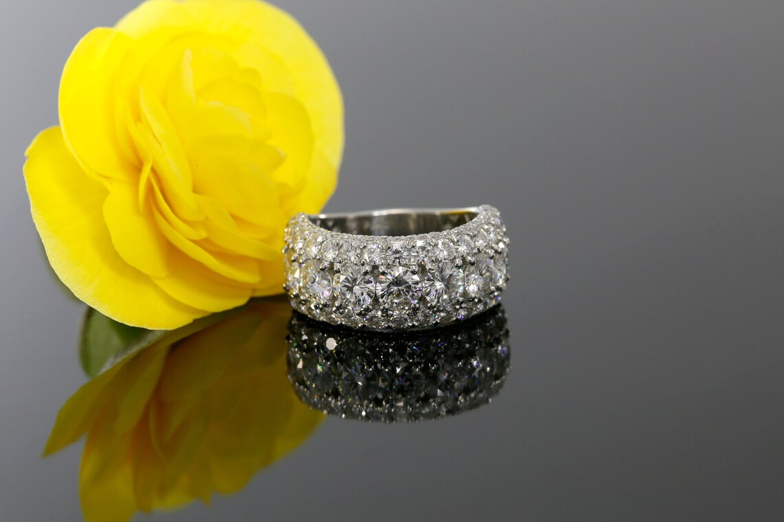 10 Year Anniversary ring with Diamonds and Moissanites in 14k Etsy