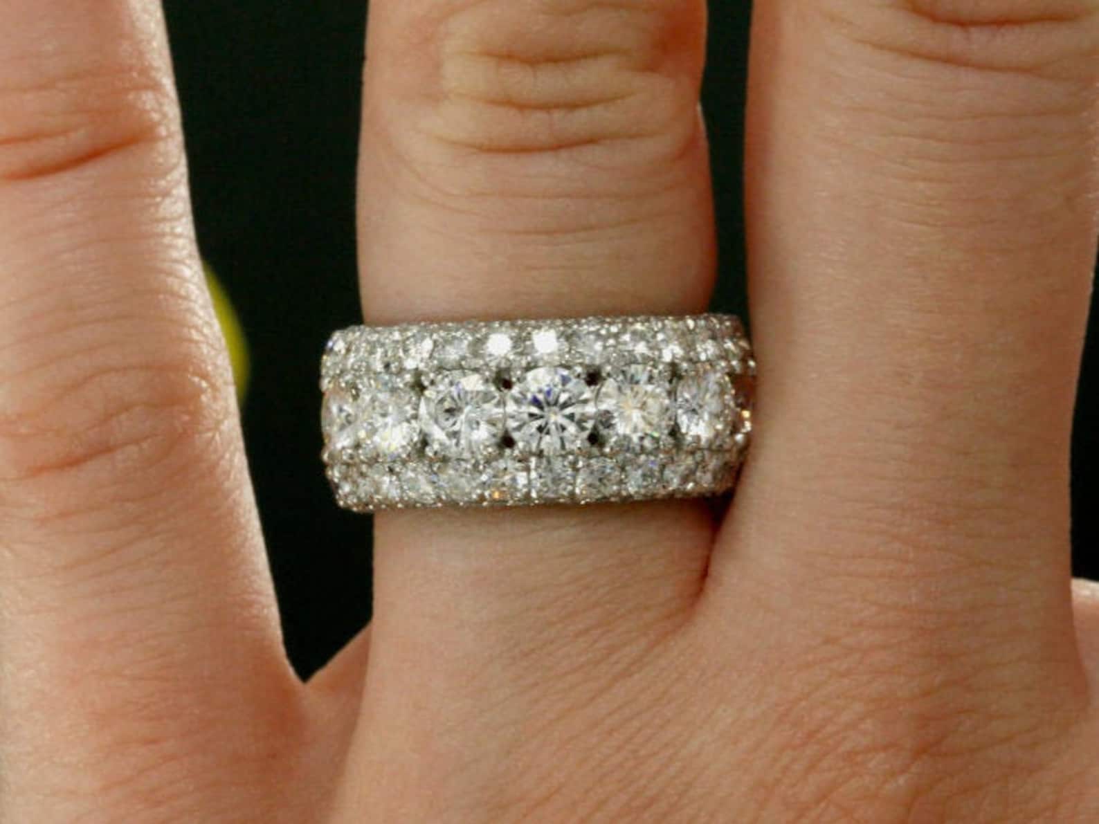 10 Year Anniversary ring with Diamonds and Moissanites in 14k Etsy