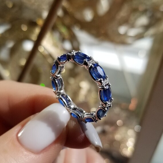 Oval sapphire eternity sale band