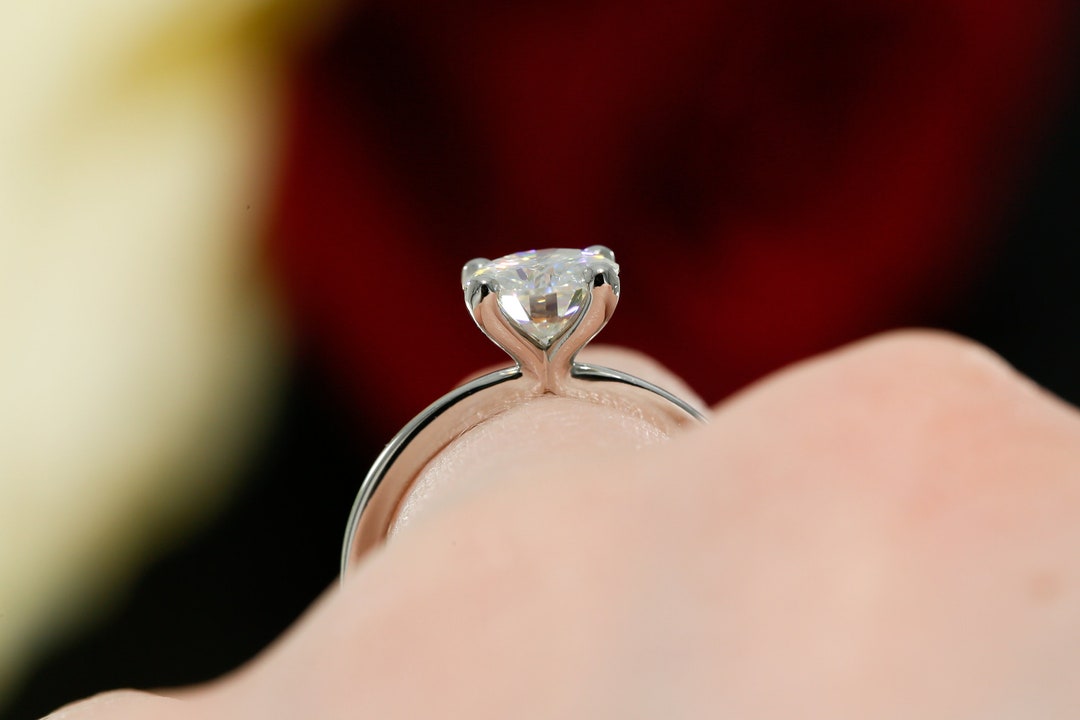 1.3ct Lab Grown Diamond Solitaire Engagement Ring - 14K White Gold - Etsy