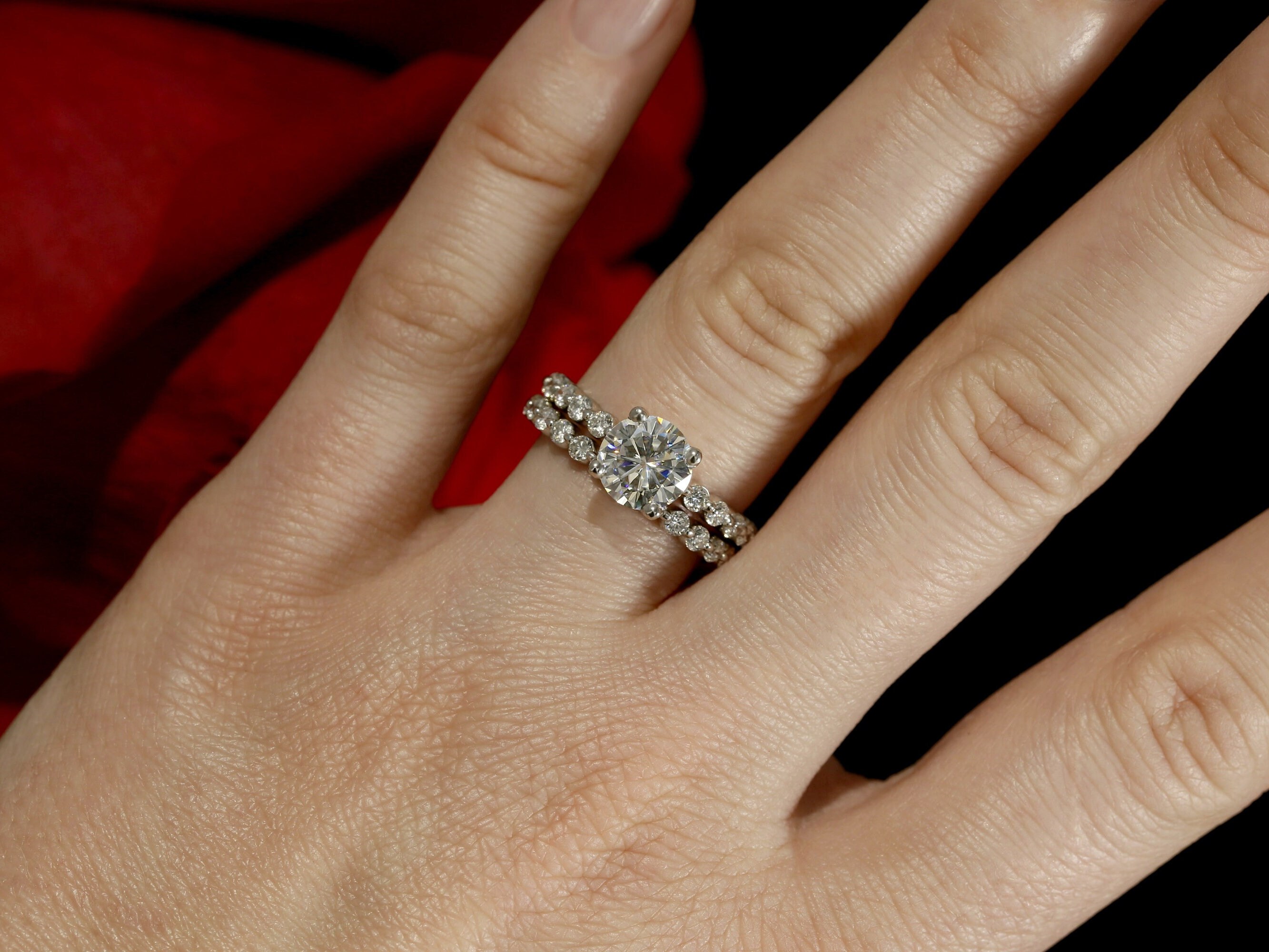AMDXD 14K White Gold Wedding Bands for Women, Womens Wedding
