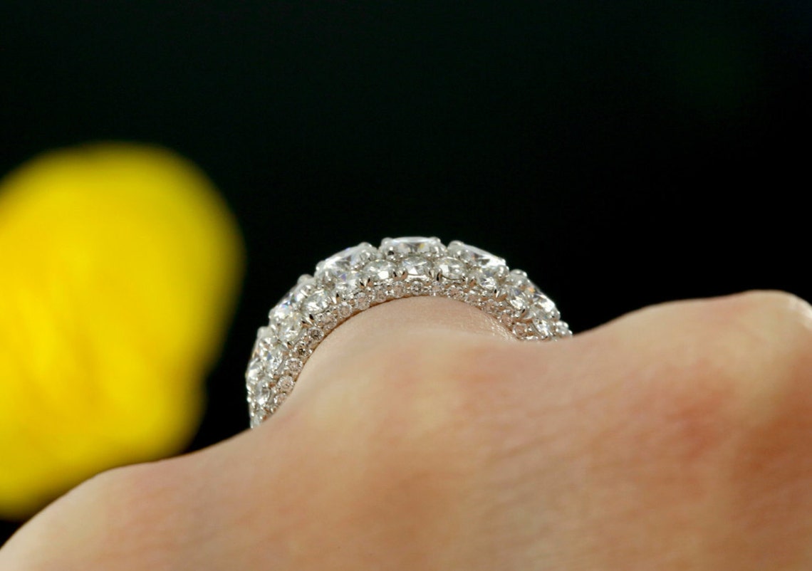 10 Year Anniversary ring with Diamonds and Moissanites in 14k Etsy