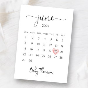 Pregnancy Announcement Calendar, Digital Baby Announcement, Birth Announcement Card, Gender Reveal, New Baby Coming Soon, Its A Boy, Girl