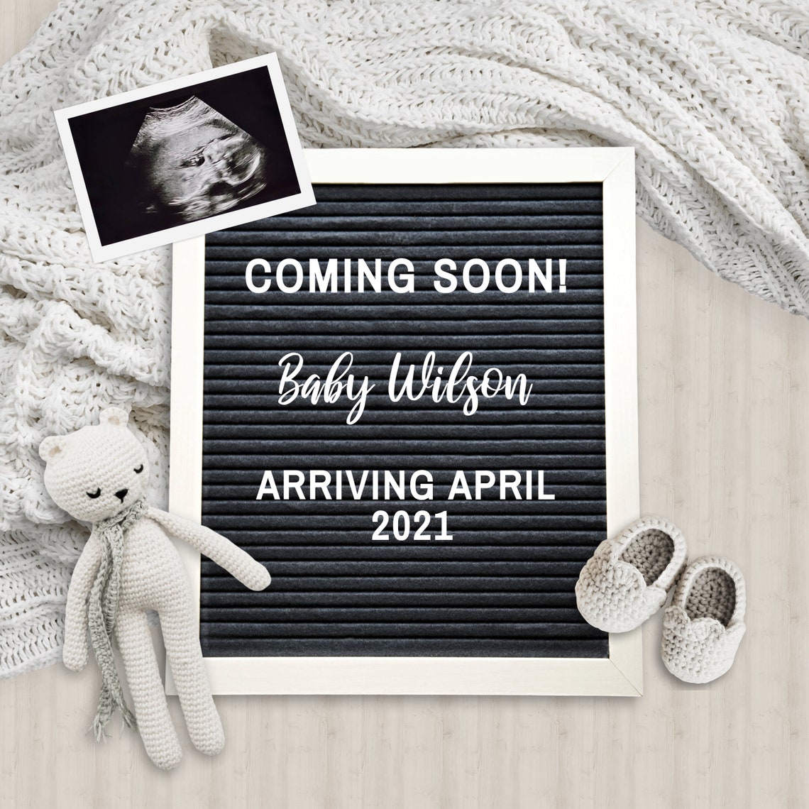 Editable Digital Pregnancy Announcement Gender Reveal Baby Etsy Canada