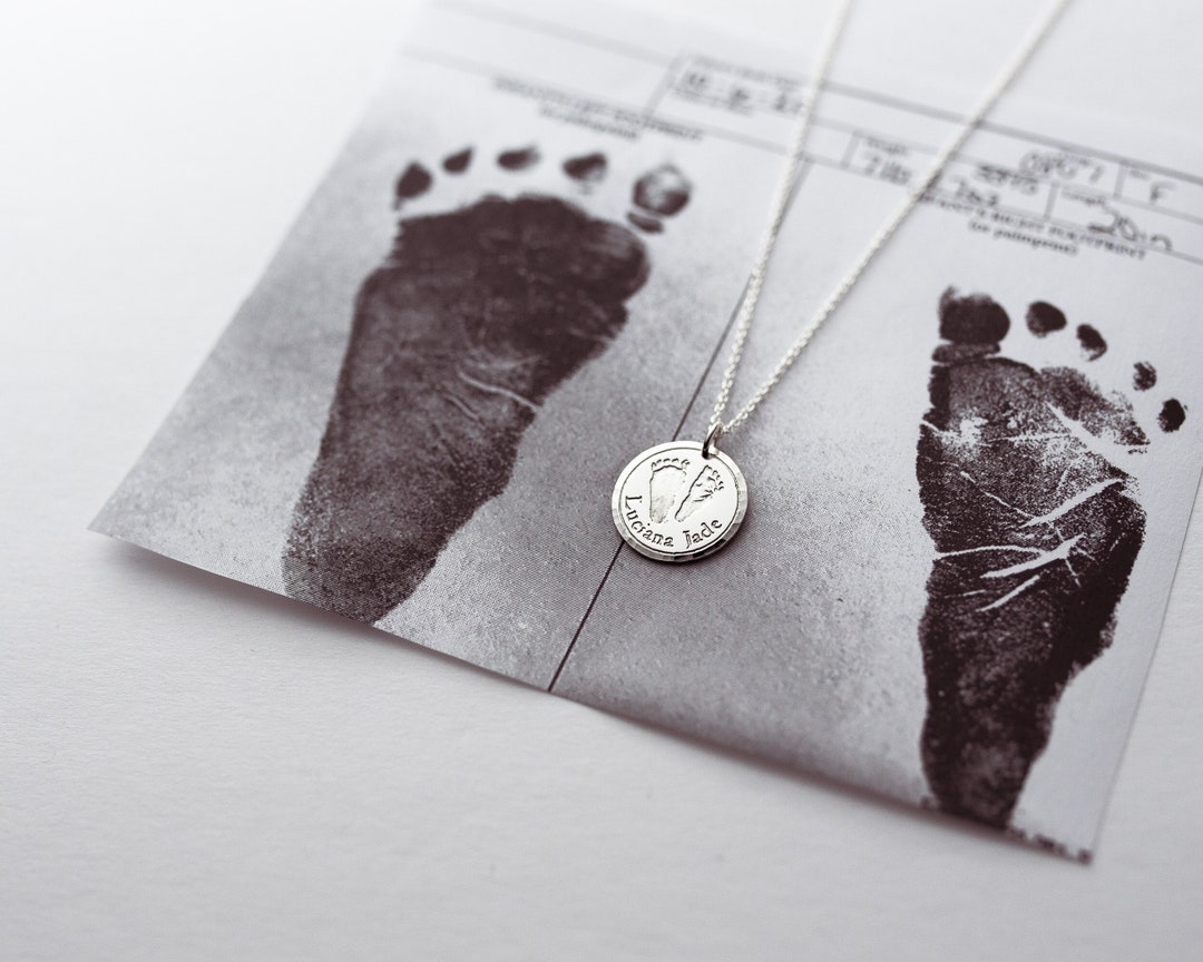 Baby Footprint Necklaceactual Footprint Charm Necklace Custom Footprint
