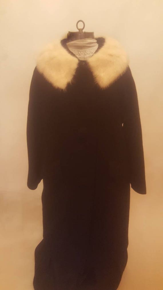 Vintage 60s Black swing coat