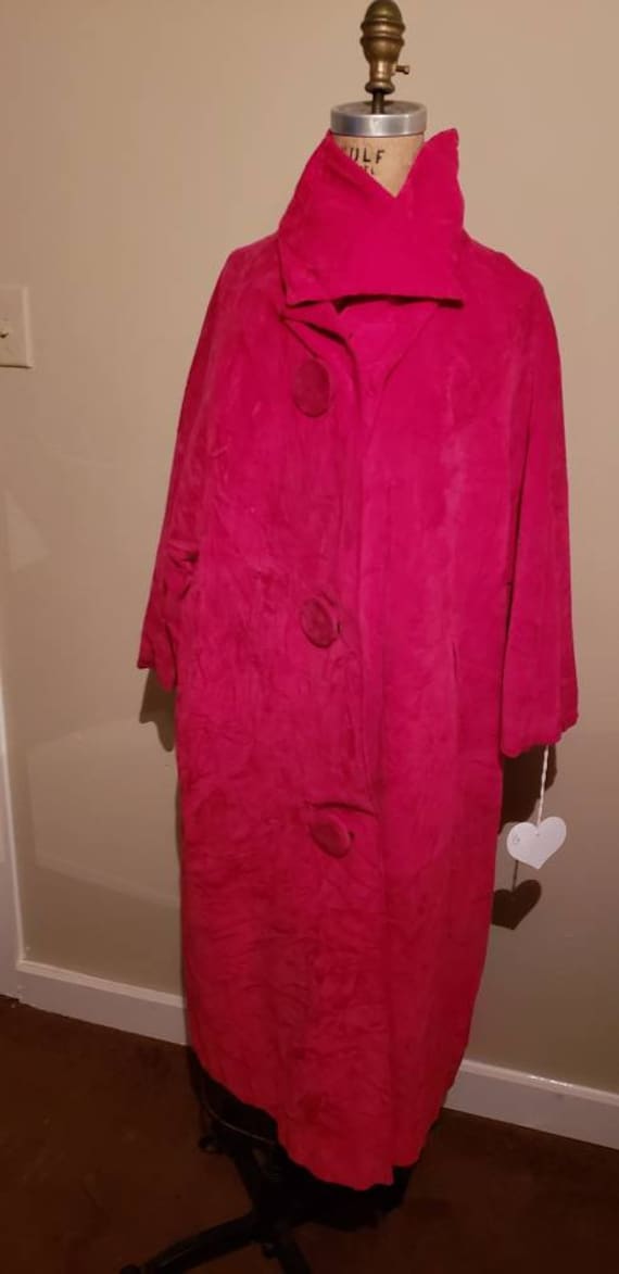 60s Velvet Red Coat