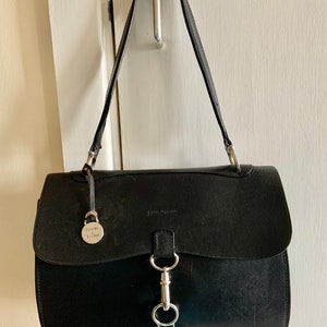 Dooney & Bourke MB01 Flap Envelope z kolekcji Alto wyprodukowana we Włoszech Czarna torba na ramię z grubej skóry | rzadki rocznik Dooney #4