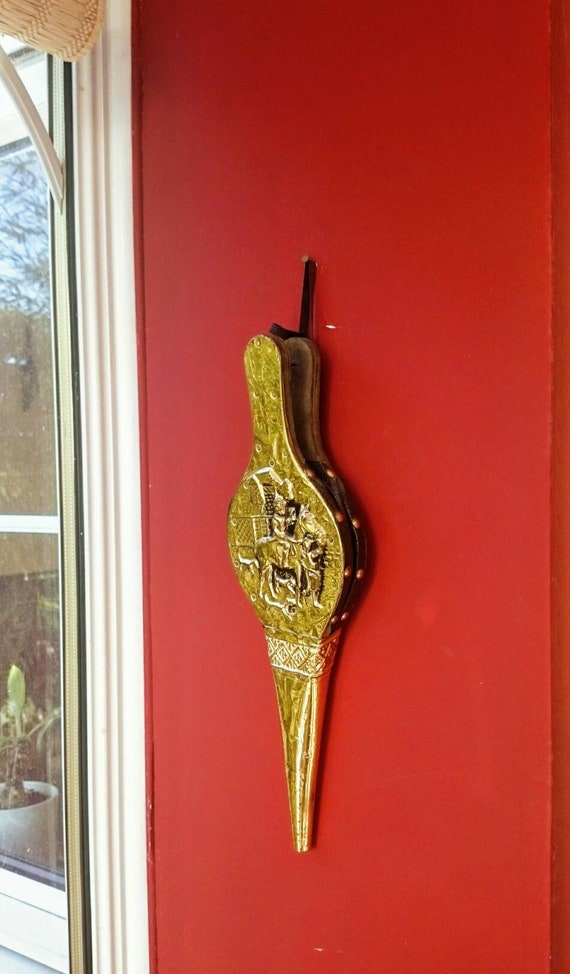 Vintage Fireplace Bellow Medium Sized Fireplace Tools Etsy