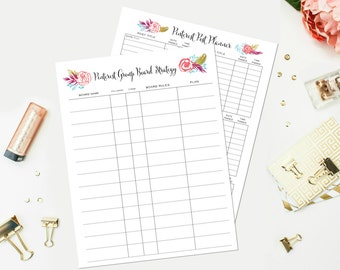 Printable Pinterest Planner Sheets