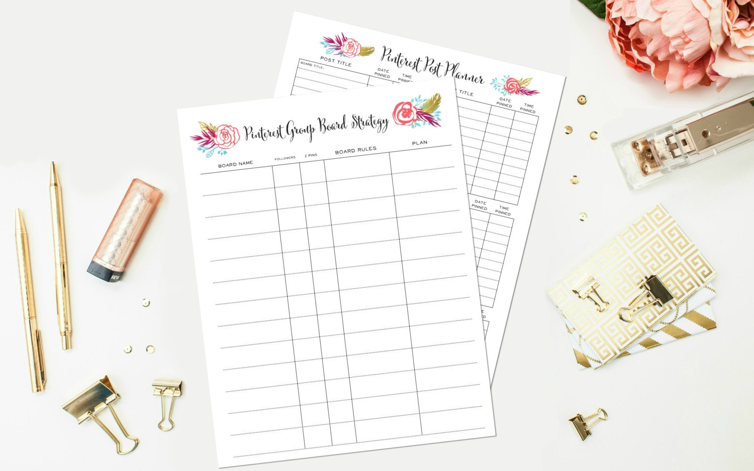 Printable Pinterest Planner Sheets - Etsy