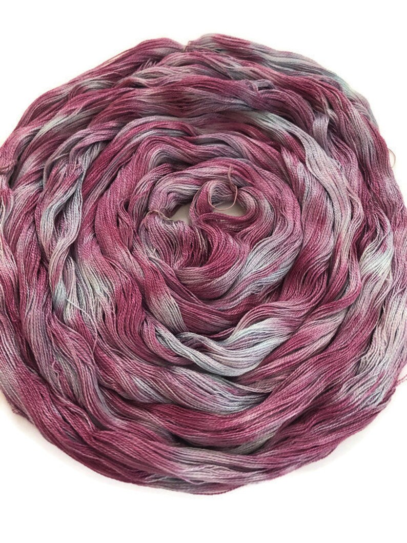Hand-dyed red purple 300 ends 4 yards long in shades of light blue pre-wound weaving warp 82 tencel and lavender