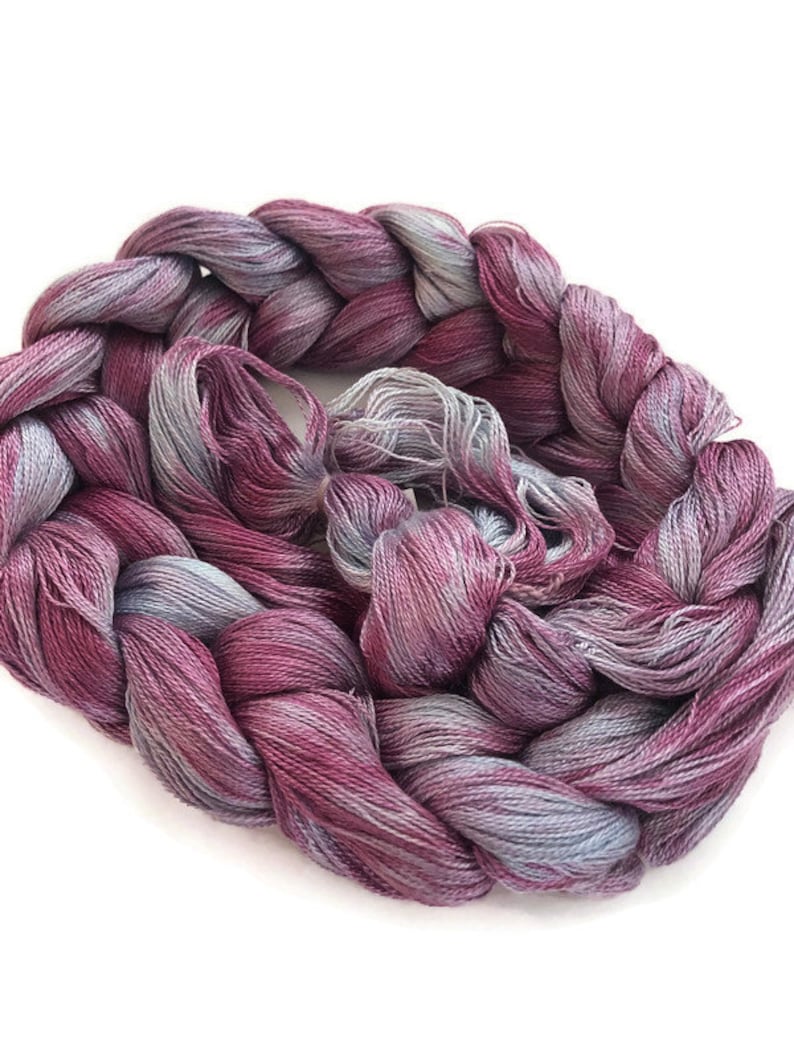 Hand-dyed red purple 300 ends 4 yards long in shades of light blue pre-wound weaving warp 82 tencel and lavender