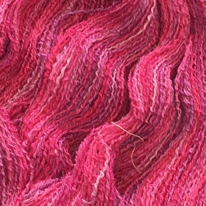 Hand-dyed, cotton and rayon, boucle, 2-ply, in shades of pink and lavender 038 image 3